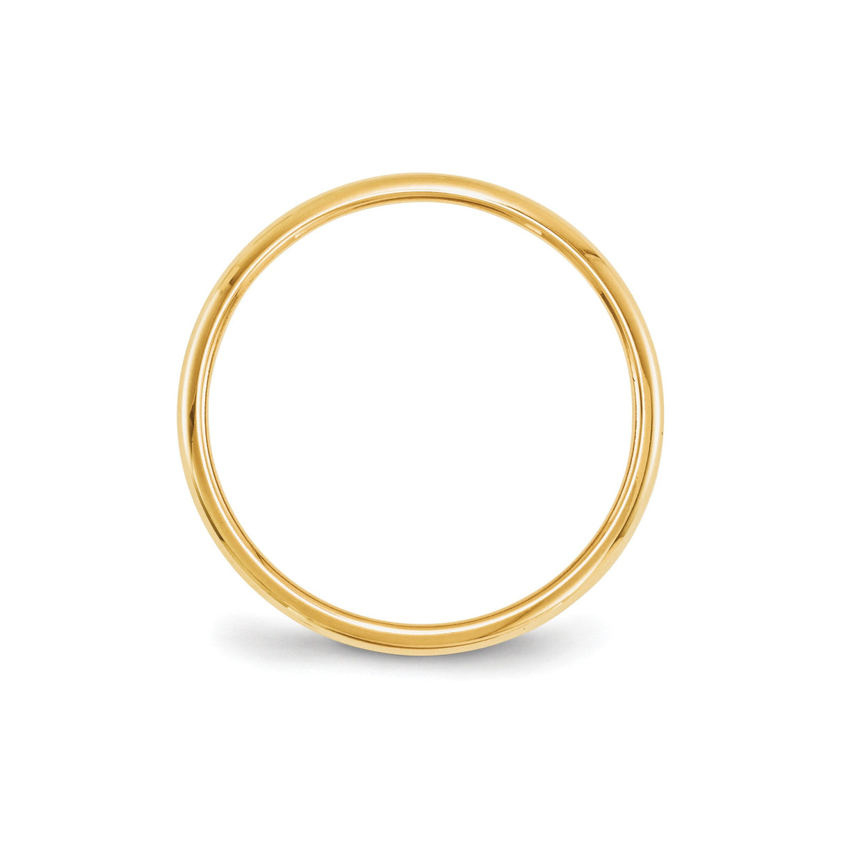 14k Yellow Gold Domed wedding band ring alternate angle