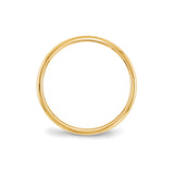 14k Yellow Gold Domed wedding band ring alternate angle