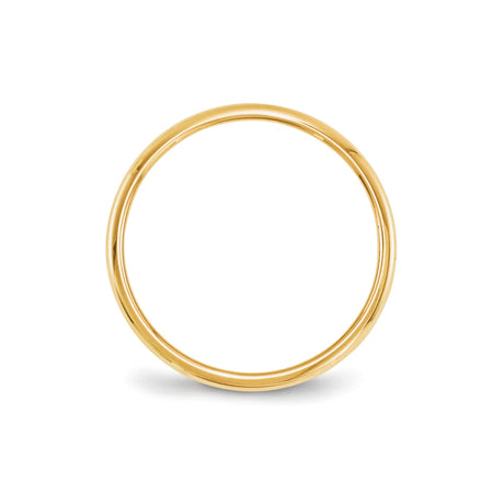 14k Yellow Gold Domed wedding band ring alternate angle