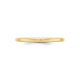 14k Yellow Gold Domed wedding band ring detail view
