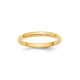 14k Yellow Gold Domed wedding band ring