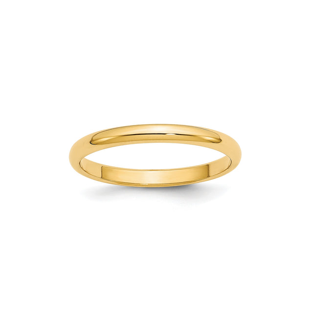 14k Yellow Gold Domed wedding band ring