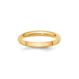 14k Yellow Gold Domed wedding band ring