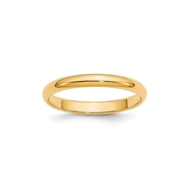 14k Yellow Gold Domed wedding band ring