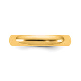 10k Yellow Gold Domed wedding band ring detail view