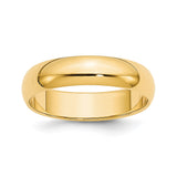 14k Yellow Gold Domed wedding band ring
