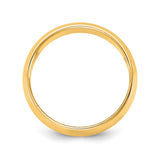 10k Yellow Gold Domed wedding band ring alternate angle