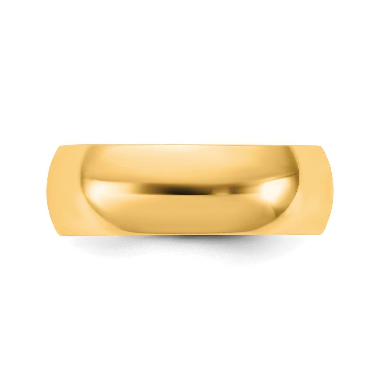 10k Yellow Gold Domed wedding band ring detail view