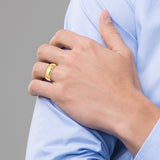 14K Yellow Gold Domed Half-Round Wedding Band, Solid 7mm