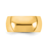 14k Yellow Gold Domed wedding band ring detail view