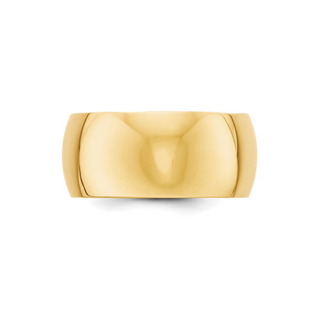 14k Yellow Gold Domed wedding band ring alternate angle