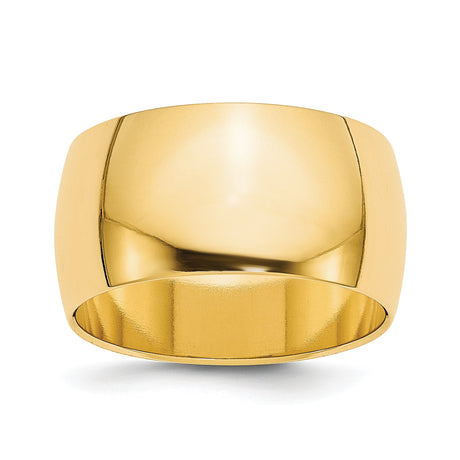 14k Yellow Gold Domed wedding band ring