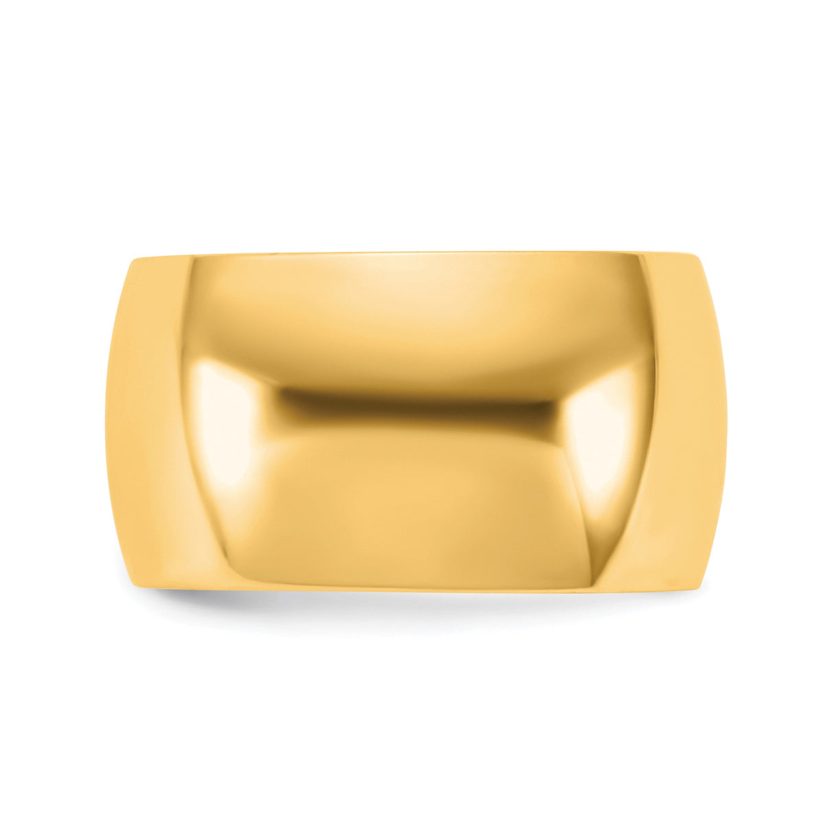 10k Yellow Gold Domed wedding band ring detail view