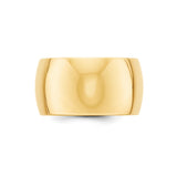 14k Yellow Gold Domed wedding band ring alternate angle