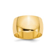 14k Yellow Gold Domed wedding band ring