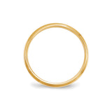 14k Yellow Gold Domed wedding band ring alternate angle