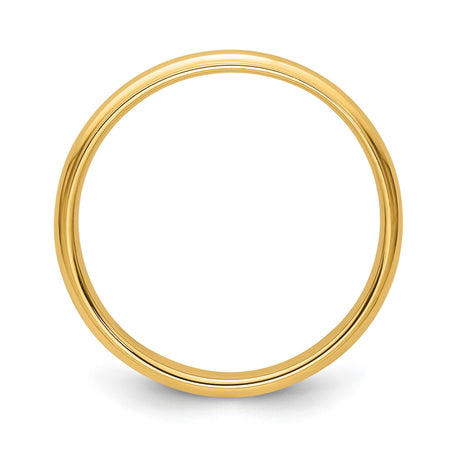 14k Yellow Gold Domed wedding band ring alternate angle