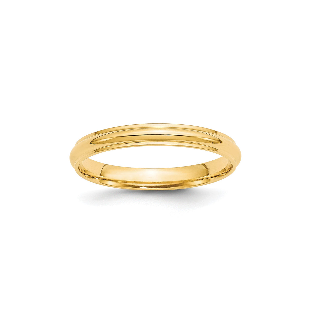 14k Yellow Gold Domed wedding band ring