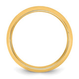 Solid 14K Yellow Gold Half Round Wedding Band, 7mm Domed Ring With Fancy Edge