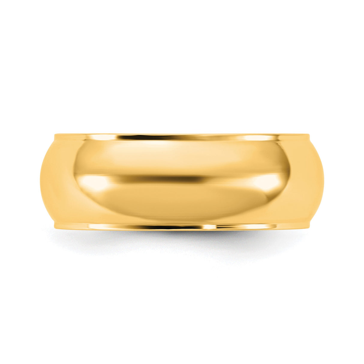 10k Yellow Gold Domed wedding band ring detail view