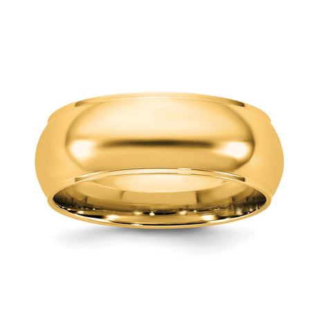 10k Yellow Gold Domed wedding band ring