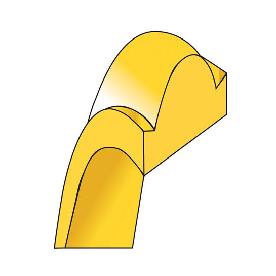 14K Yellow Gold Half Round Solid Wedding Band With Fancy Edge, 6mm Domed