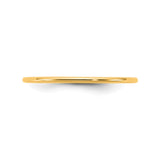 10k Yellow Gold Domed, Lightweight wedding band ring detail view