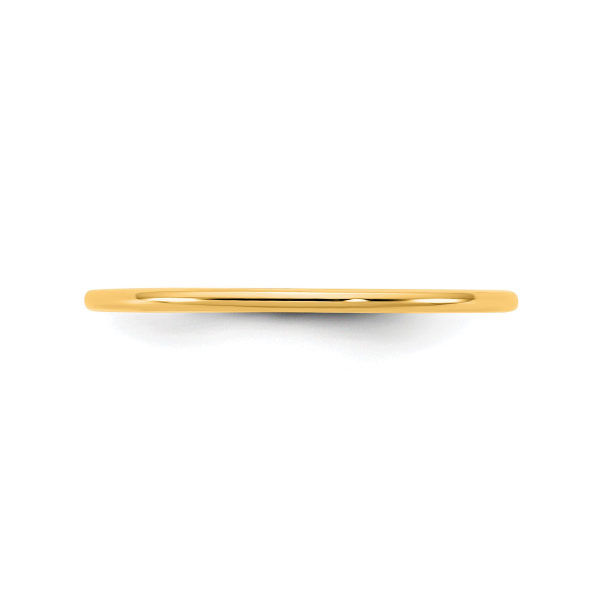 14k Yellow Gold Domed, Lightweight wedding band ring detail view