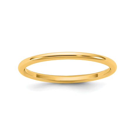 14k Yellow Gold Domed, Lightweight wedding band ring