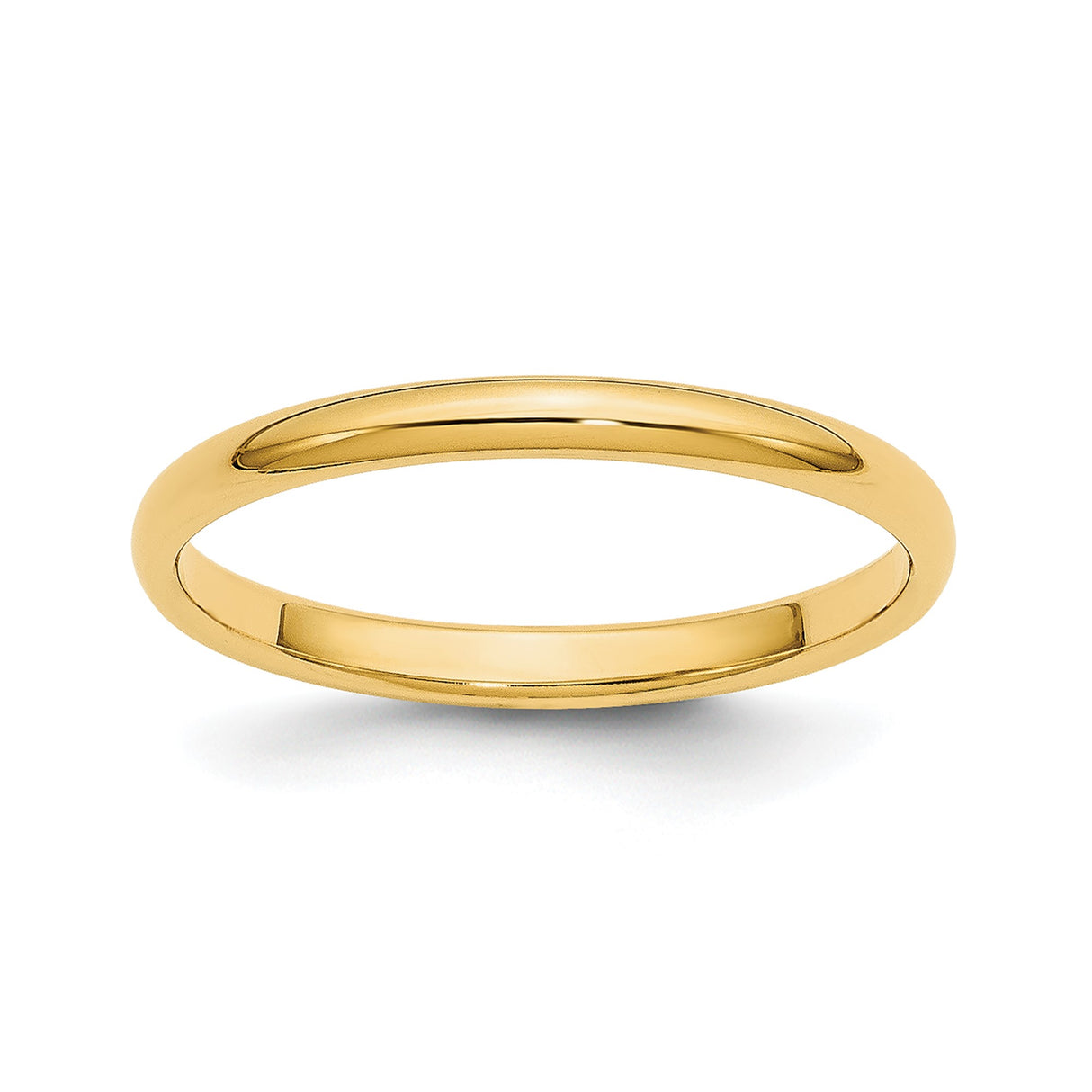 14k Yellow Gold Domed, Lightweight wedding band ring