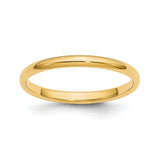 14k Yellow Gold Domed, Lightweight wedding band ring