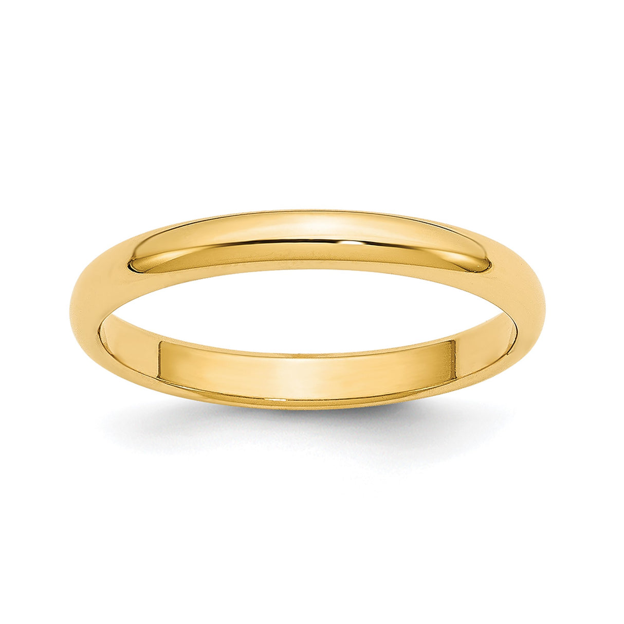 14k Yellow Gold Domed, Lightweight wedding band ring
