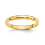 14k Yellow Gold Domed, Lightweight wedding band ring