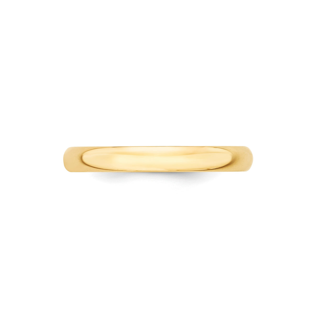 14k Yellow Gold Domed, Lightweight wedding band ring alternate angle