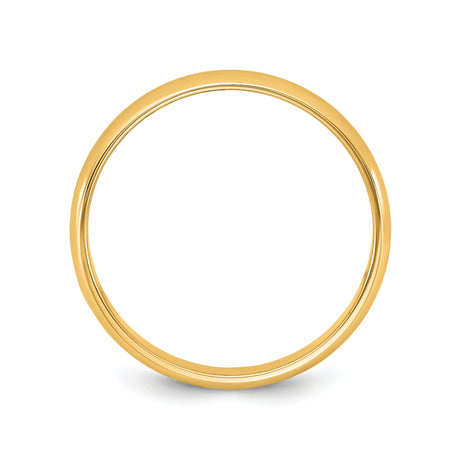 10k Yellow Gold Domed, Lightweight wedding band ring alternate angle