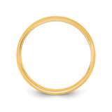 14k Yellow Gold Domed, Lightweight wedding band ring alternate angle