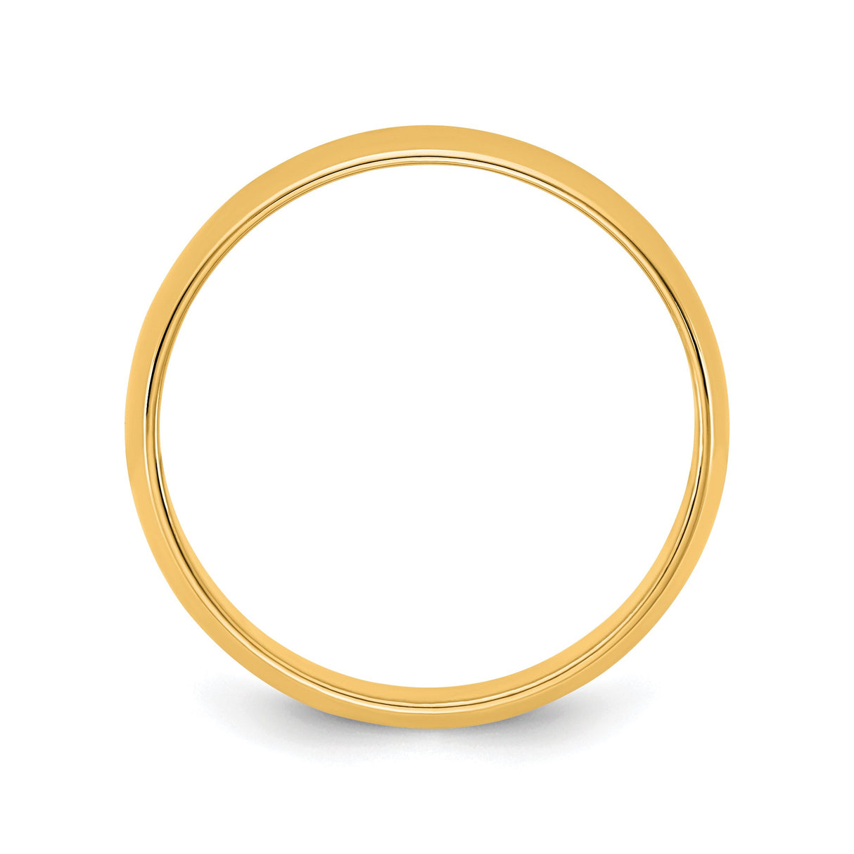 10k Yellow Gold Domed, Lightweight wedding band ring alternate angle
