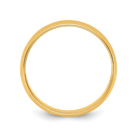 10k Yellow Gold Domed, Lightweight wedding band ring alternate angle