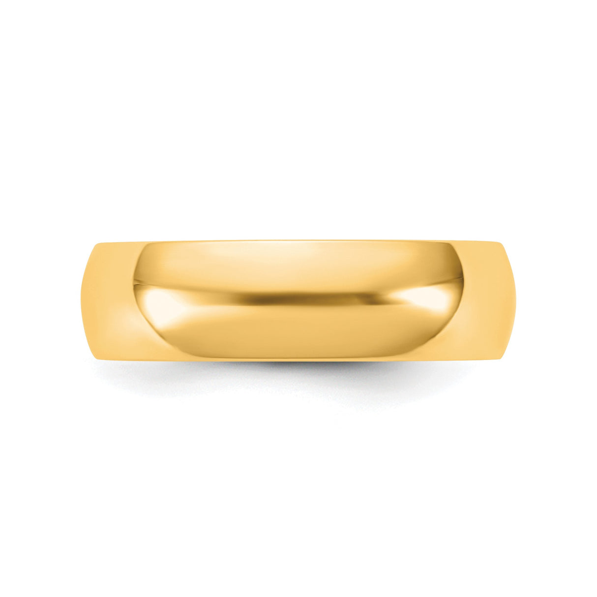 10k Yellow Gold Domed, Lightweight wedding band ring detail view