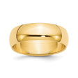 10k Yellow Gold Domed, Lightweight wedding band ring