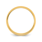 10k Yellow Gold Domed, Lightweight wedding band ring alternate angle