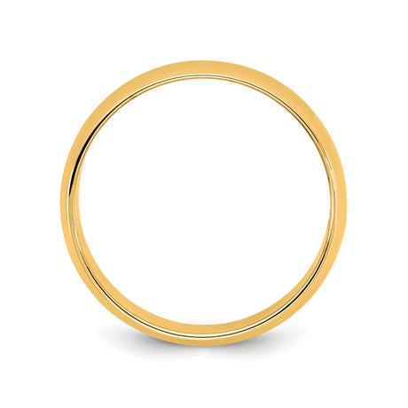 10k Yellow Gold Domed, Lightweight wedding band ring alternate angle