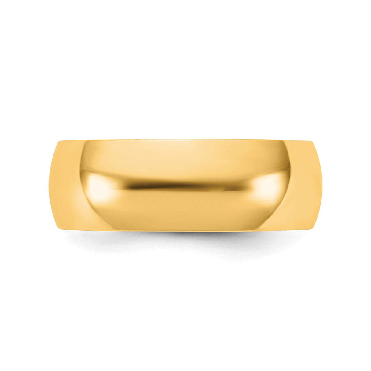 10k Yellow Gold Domed, Lightweight wedding band ring detail view