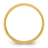 14K Yellow Gold Half-Round Domed Wedding Band, Lightweight 7mm Solid Ring