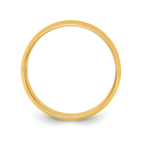 10k Yellow Gold Domed, Lightweight wedding band ring alternate angle