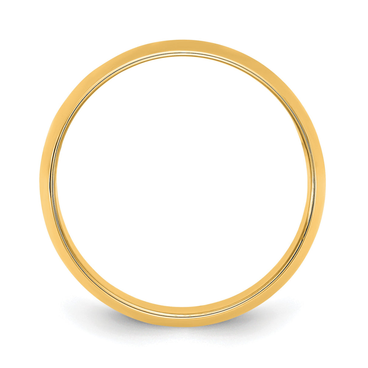 10k Yellow Gold Domed, Lightweight wedding band ring alternate angle