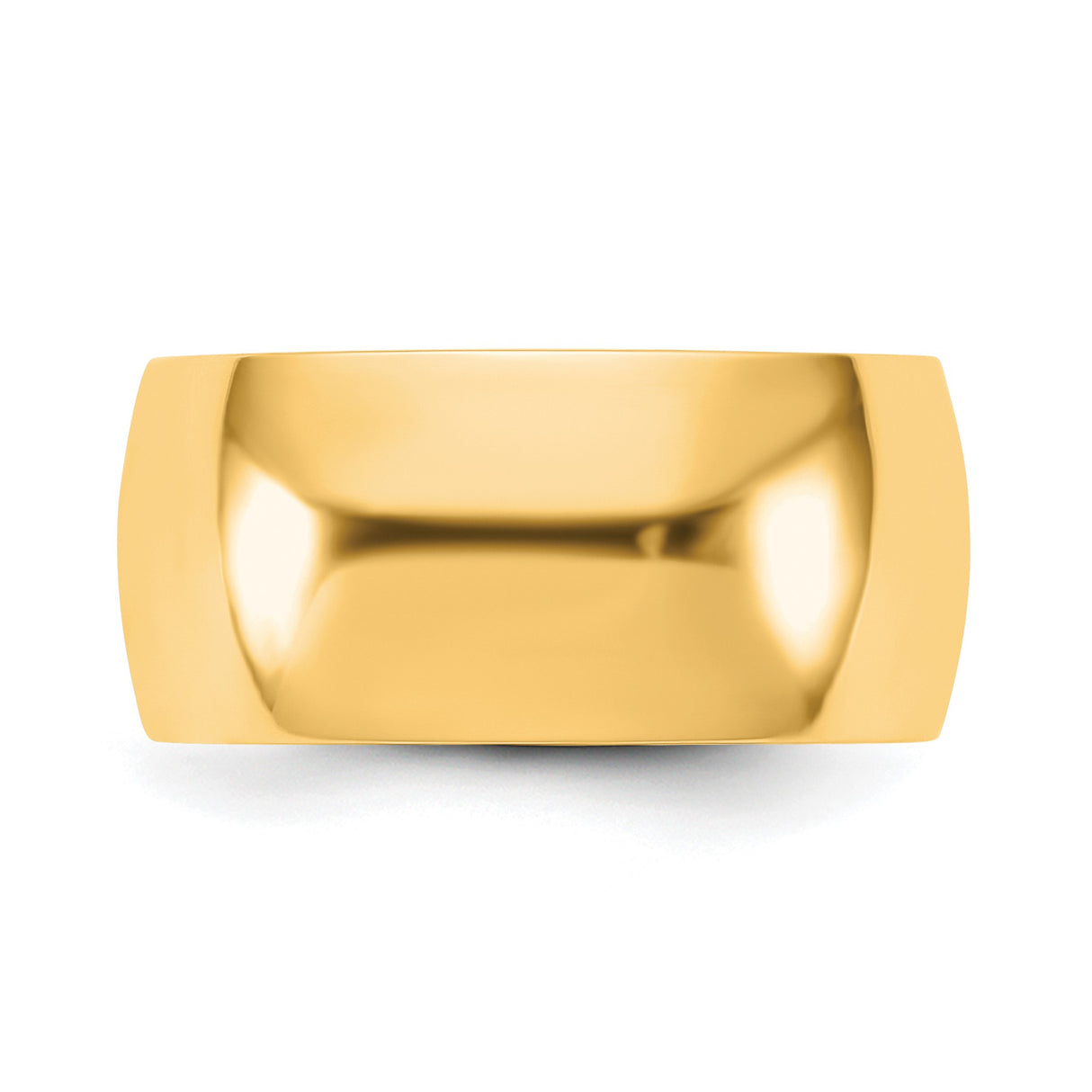 10k Yellow Gold Domed, Lightweight wedding band ring detail view