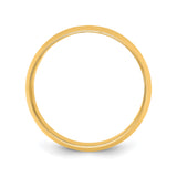 14k Yellow Gold Domed, Lightweight wedding band ring alternate angle