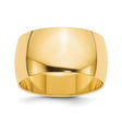 14k Yellow Gold Domed, Lightweight wedding band ring