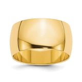 14k Yellow Gold Domed, Lightweight wedding band ring